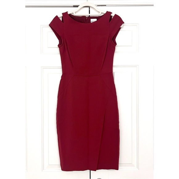 Reiss Sleeveless Sheath Shift Dress in Maroon - Size 2 - Picture 1 of 5